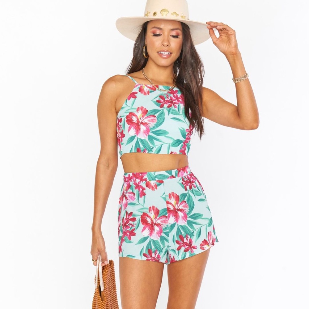 Show Me Your Mumu Havana Reversible Crop ~ Guava Hibiscus